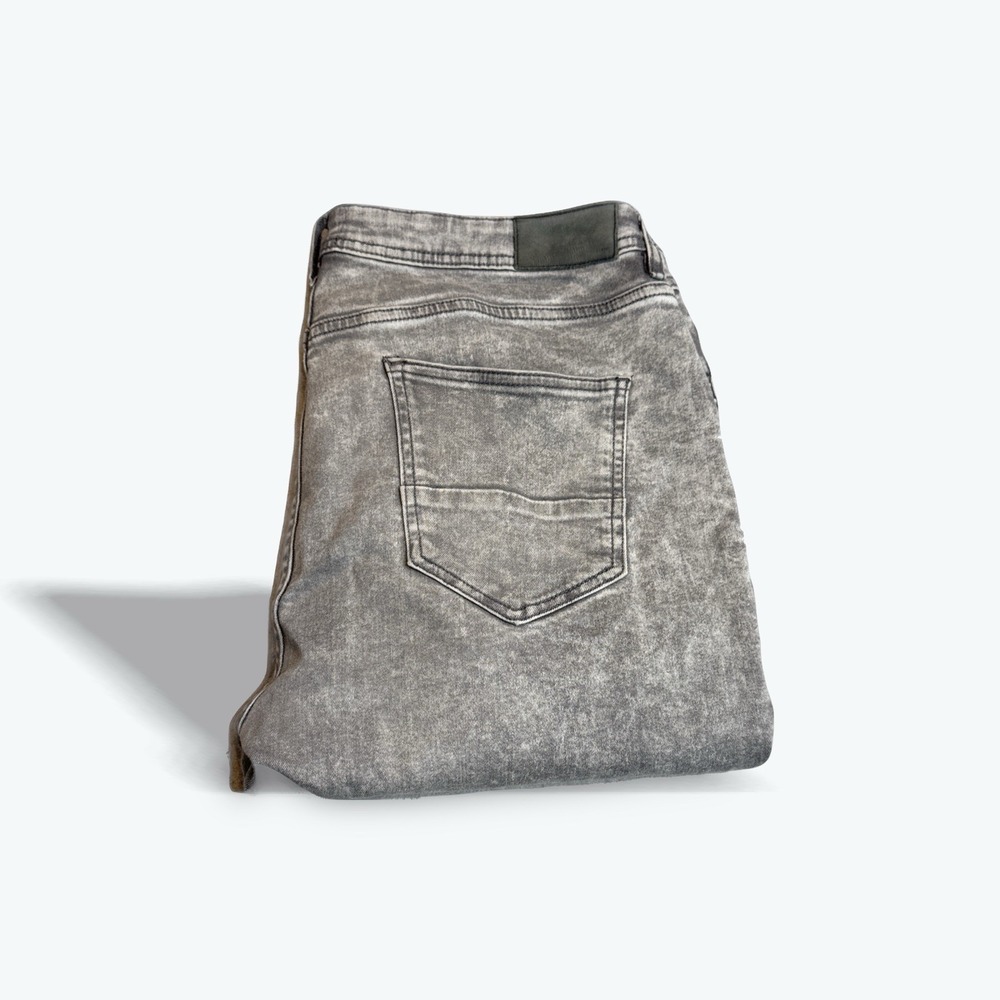 Denim Co. Men's Gray Button Fly Straight Leg Slim Fit Jeans Size 34/32โ